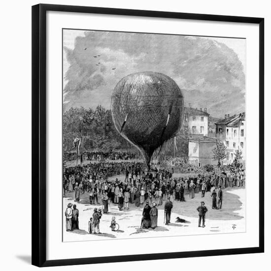 Ascent of Leon Montgolfier in Hot Air Balloon-null-Framed Photographic Print