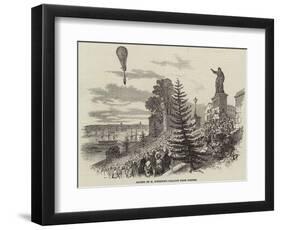 Ascent of M Poitevin's Balloon from Nantes-null-Framed Giclee Print