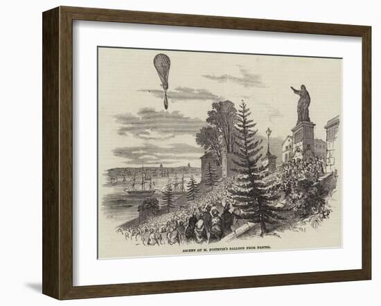 Ascent of M Poitevin's Balloon from Nantes-null-Framed Giclee Print