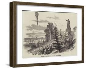Ascent of M Poitevin's Balloon from Nantes-null-Framed Giclee Print