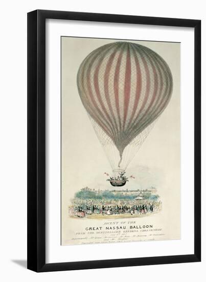 Ascent of the Great Nassau Balloon, Montpellier Gardens, 3rd July 1837-George Rowe-Framed Giclee Print