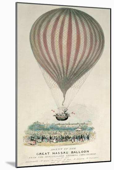 Ascent of the Great Nassau Balloon, Montpellier Gardens, 3rd July 1837-George Rowe-Mounted Giclee Print