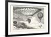 Ascent of the Vauxhall Balloon and Mr. Cocking's Parachute-null-Framed Giclee Print