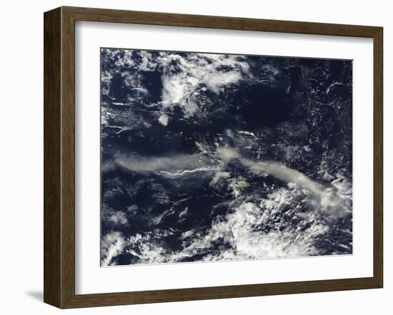 Ash Plume from Soufriere Hills, Montserrat-Stocktrek Images-Framed Photographic Print