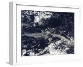 Ash Plume from Soufriere Hills, Montserrat-Stocktrek Images-Framed Photographic Print