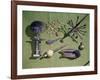 Ashanti Doll, Zulu Horn and Necklace,Yoruba Iron Instrument and Flask, Cameroon-null-Framed Photographic Print