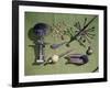 Ashanti Doll, Zulu Horn and Necklace,Yoruba Iron Instrument and Flask, Cameroon-null-Framed Photographic Print