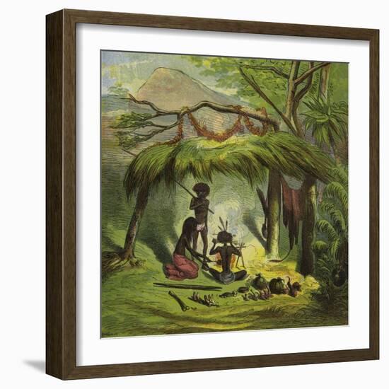 Ashanti Family Having Tea-Ernest Henry Griset-Framed Giclee Print