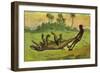 Ashanti Man Dragging a Sleeping Crocdile by the Tail-Ernest Henry Griset-Framed Giclee Print