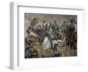 Ashanti Rulers Talking with British Officers. Ghana.-null-Framed Giclee Print