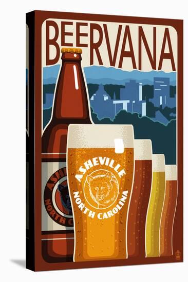 Asheville, North Carolina - Beervana-Lantern Press-Stretched Canvas