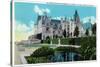 Asheville, North Carolina, Exterior View of the Biltmore Mansion with Lily Pools-Lantern Press-Stretched Canvas