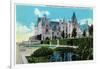 Asheville, North Carolina, Exterior View of the Biltmore Mansion with Lily Pools-Lantern Press-Framed Art Print