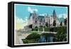 Asheville, North Carolina, Exterior View of the Biltmore Mansion with Lily Pools-Lantern Press-Framed Stretched Canvas