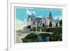 Asheville, North Carolina, Exterior View of the Biltmore Mansion with Lily Pools-Lantern Press-Framed Premium Giclee Print