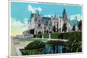 Asheville, North Carolina, Exterior View of the Biltmore Mansion with Lily Pools-Lantern Press-Mounted Premium Giclee Print