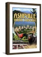 Asheville, North Carolina - Montage Scenes-Lantern Press-Framed Art Print