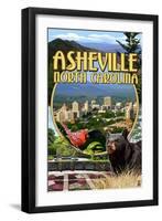 Asheville, North Carolina - Montage Scenes-Lantern Press-Framed Art Print