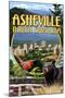 Asheville, North Carolina - Montage Scenes-Lantern Press-Mounted Art Print