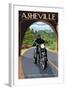 Asheville, North Carolina - Motorcycle Scene-Lantern Press-Framed Art Print