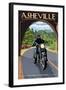 Asheville, North Carolina - Motorcycle Scene-Lantern Press-Framed Art Print