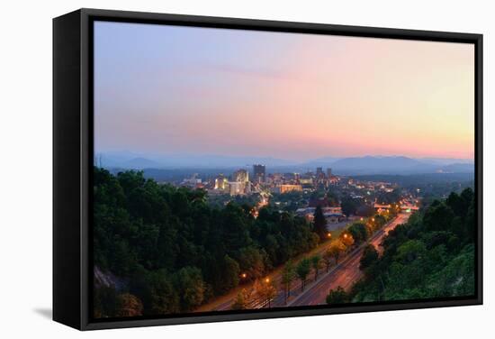 Asheville, North Carolina Skyline Nestled in the Blue Ridge Mountains.-SeanPavonePhoto-Framed Stretched Canvas