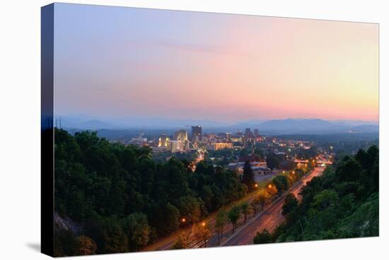 Asheville, North Carolina Skyline Nestled in the Blue Ridge Mountains.-SeanPavonePhoto-Stretched Canvas