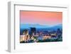 Asheville, North Carolina Skyline Nestled in the Blue Ridge Mountains.-SeanPavonePhoto-Framed Photographic Print