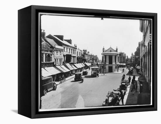 Ashford, Kent the High Street, with an Open Top Bus Signed Maidstone-null-Framed Stretched Canvas