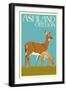 Ashland, Oregon - Deer and Fawn-Lantern Press-Framed Art Print