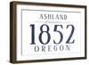 Ashland, Oregon - Established Date (Blue)-Lantern Press-Framed Art Print