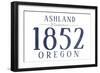 Ashland, Oregon - Established Date (Blue)-Lantern Press-Framed Art Print