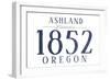 Ashland, Oregon - Established Date (Blue)-Lantern Press-Framed Art Print