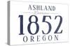 Ashland, Oregon - Established Date (Blue)-Lantern Press-Stretched Canvas