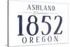 Ashland, Oregon - Established Date (Blue)-Lantern Press-Stretched Canvas