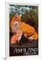 Ashland, Oregon - Fox and Kit - Letterpress-Lantern Press-Framed Art Print