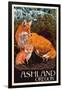 Ashland, Oregon - Fox and Kit - Letterpress-Lantern Press-Framed Art Print