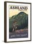 Ashland, Oregon - Hiker Scene-Lantern Press-Framed Art Print