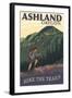 Ashland, Oregon - Hiker Scene-Lantern Press-Framed Art Print