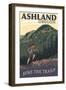 Ashland, Oregon - Hiker Scene-Lantern Press-Framed Art Print