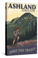 Ashland, Oregon - Hiker Scene-Lantern Press-Stretched Canvas