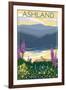 Ashland, Oregon - Lake and Mountain-Lantern Press-Framed Art Print