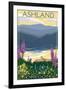 Ashland, Oregon - Lake and Mountain-Lantern Press-Framed Art Print