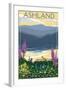 Ashland, Oregon - Lake and Mountain-Lantern Press-Framed Art Print