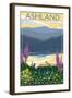 Ashland, Oregon - Lake and Mountain-Lantern Press-Framed Art Print