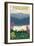 Ashland, Oregon - Lake and Mountain-Lantern Press-Framed Art Print