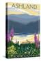 Ashland, Oregon - Lake and Mountain-Lantern Press-Stretched Canvas