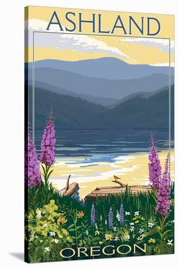 Ashland, Oregon - Lake and Mountain-Lantern Press-Stretched Canvas