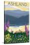 Ashland, Oregon - Lake and Mountain-Lantern Press-Stretched Canvas