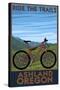 Ashland, Oregon - Mountain Bike Scene - Ride the Trails-Lantern Press-Stretched Canvas